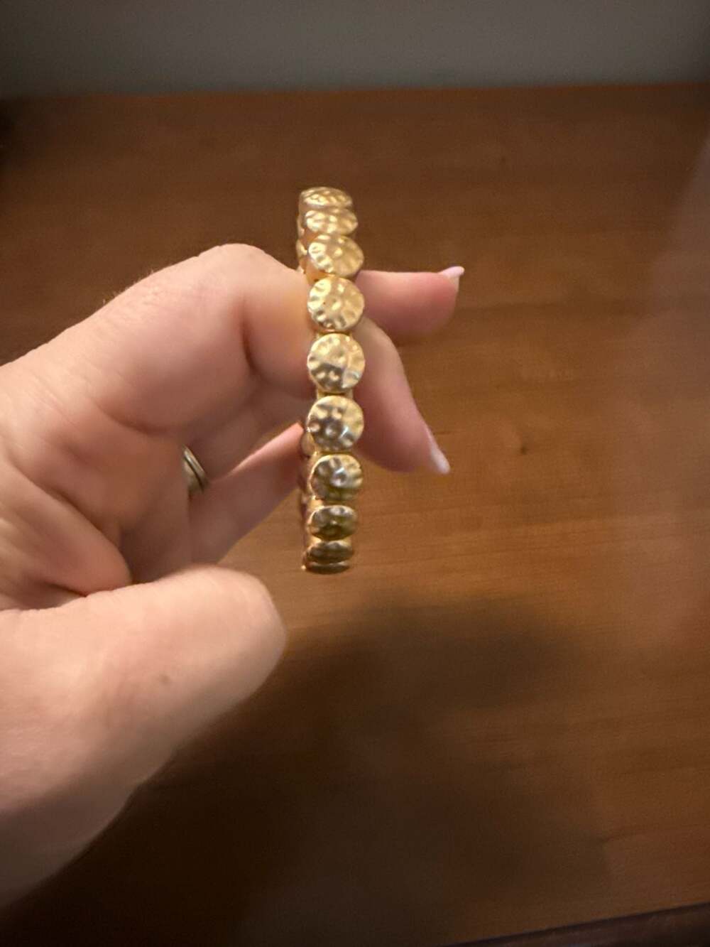 Plunder Design Mila Gold Hammered Stretch Bracelet - Picture 5 of 5